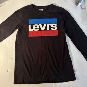 Levi's Shirt‎ Youth 10/12 Black Long Sleeve Casual Cotton Kids Boys School Wear